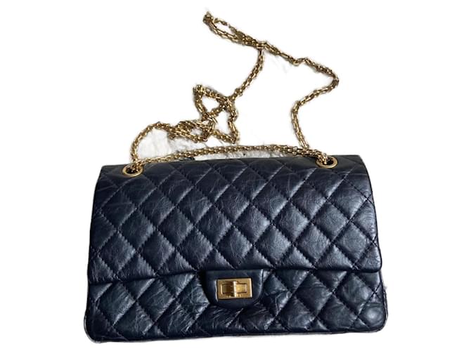 Chanel Sac 2.55 black gold Leather  ref.913503