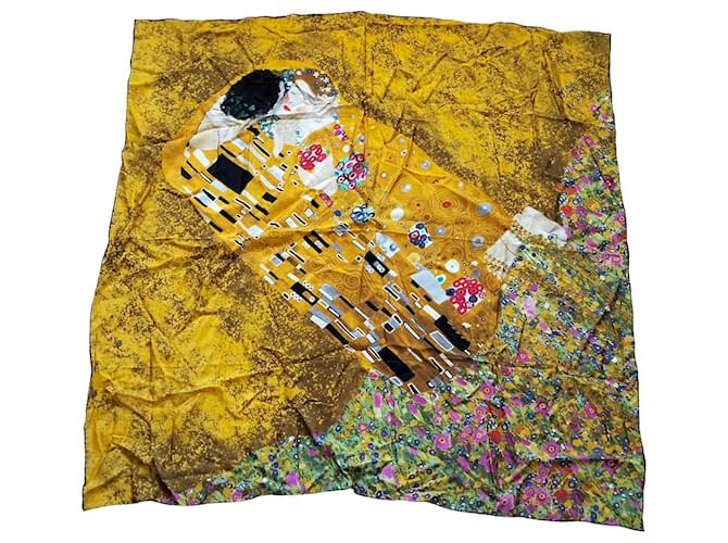 Autre Marque Foulard en soie Klimt Multicolore  ref.913629