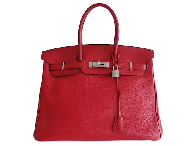 Hermès HERMES BIRKIN BAG 35 ROUGE Red Leather  ref.913658