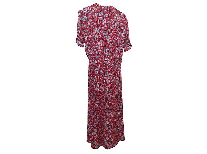Robe Zadig & Voltaire RIMA Rouge à Imprimé Fleuri Viscose Multicolore 