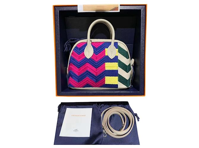 Hermès SERIE MINI BOLIDE LIMITED ZIG ZAG Múltiples colores Multicolor Cuero  ref.913706