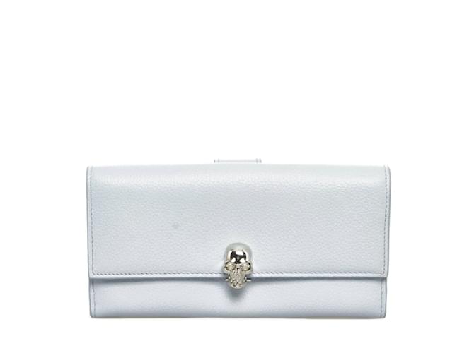 Alexander Mcqueen Skull Continental Wallet White Leather Pony-style calfskin  ref.913736