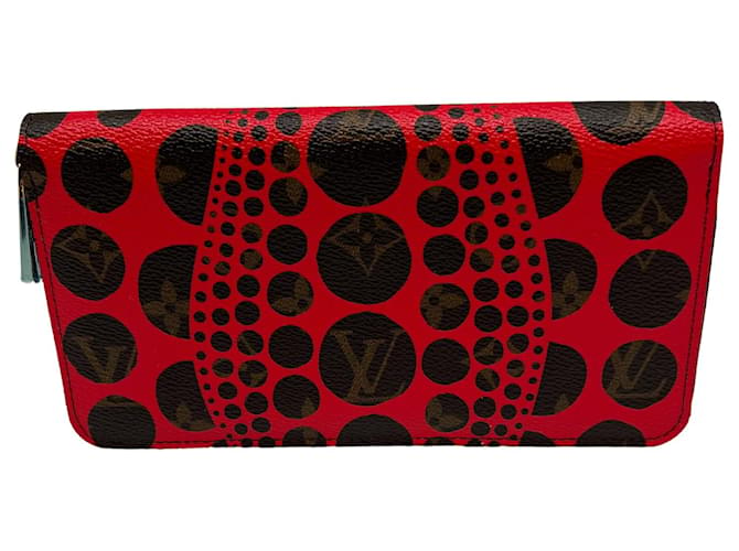 Louis Vuitton Limited Edition Yayoi Kusama Red Monogram Vernis Dots Zippy Wallet