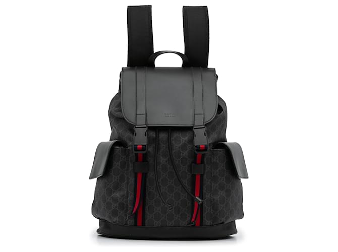 Gucci Black GG Supreme Backpack Cloth Cloth ref.914383