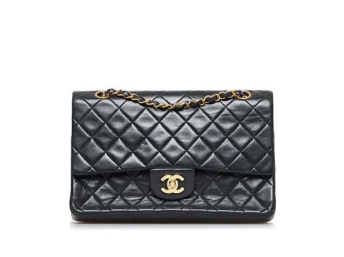 Chanel Medium Classic Double Flap Bag Black Leather Lambskin ref.914428 -  Joli Closet