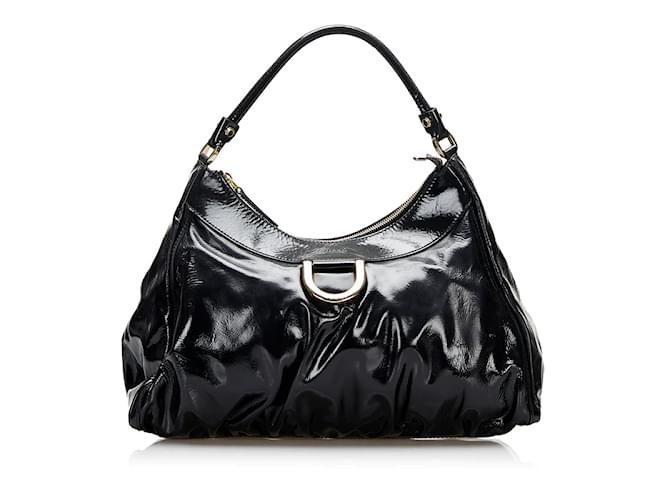 Bolsa de ombro Gucci Abby em couro envernizado 189833 em boas condições Preto Bezerro-como bezerro  ref.914457