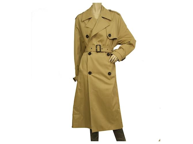 Saint Laurent Jaqueta clássica trench coat bege com forro e cinto FR 36 Tamanho Algodão  ref.914489