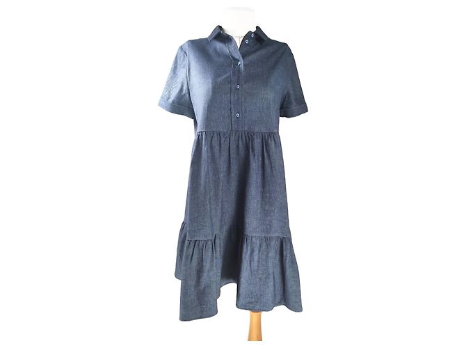 Abito blu Claudie Pierlot in lino e lyocell
