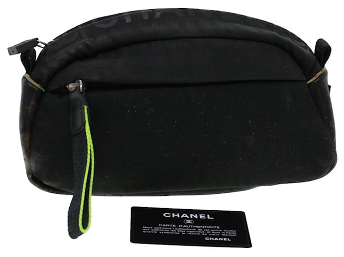 CHANEL Clutch Bag Nylon Black CC Auth bs5031  ref.914511