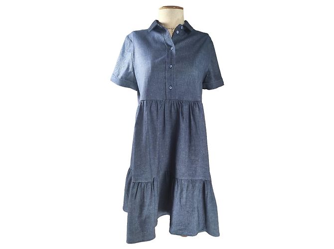 Abito blu Claudie Pierlot in lino e lyocell