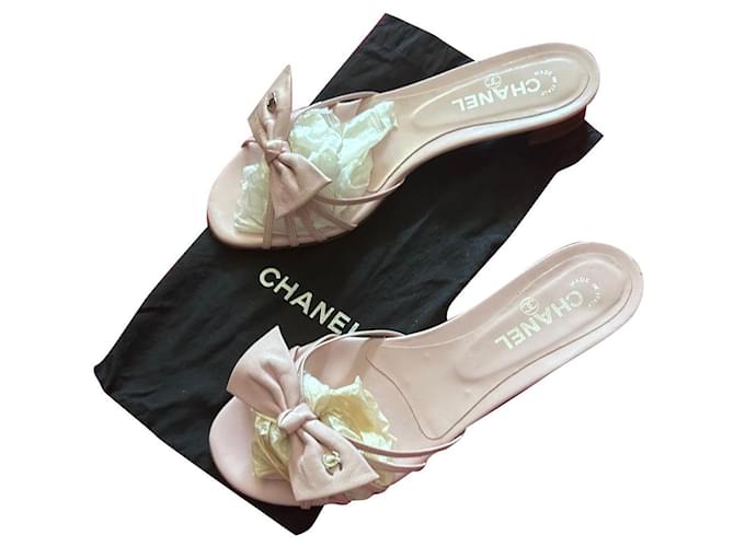 Chanel Sandalen Pink Lammfell  ref.914606