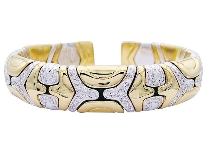 inconnue Two gold bangle bracelet, diamants. White gold Diamond  ref.914614