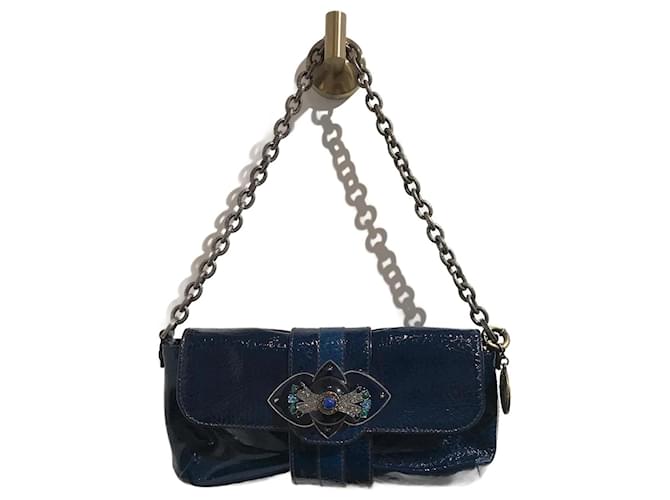 LANVIN  Handbags T.  Patent leather Blue  ref.914620