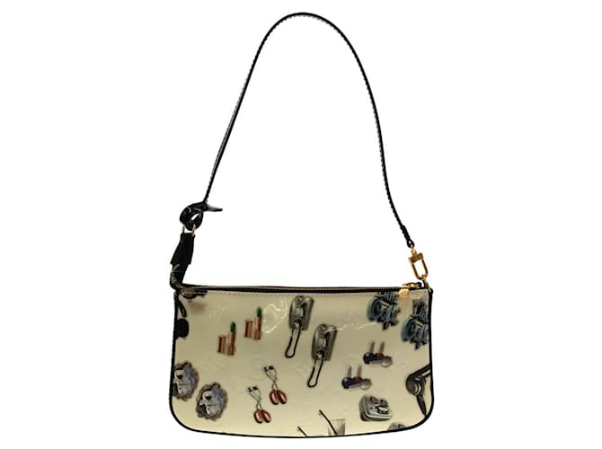 Pochette accessoire leather handbag Louis Vuitton Beige in Leather
