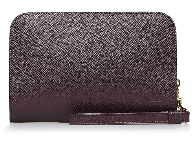 Louis Vuitton Baikal Leather Clutch Bag (pre-owned) in Brown