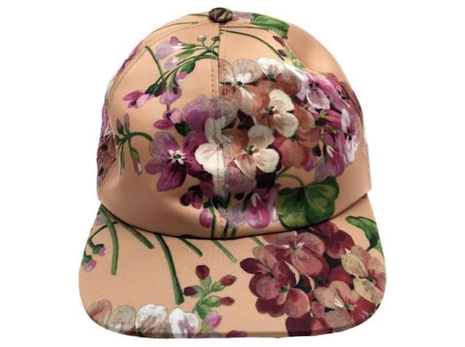 **Gucci Pink Floral Baseball Cap Polyester  ref.915438