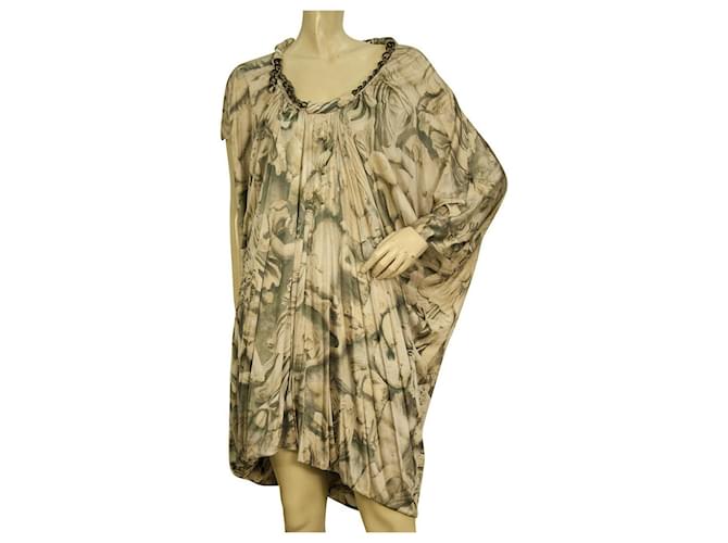 Alexander McQueen mini-robe à imprimé dieux antiques avec chaîne au col rond 40 IT Viscose Multicolore  ref.915539