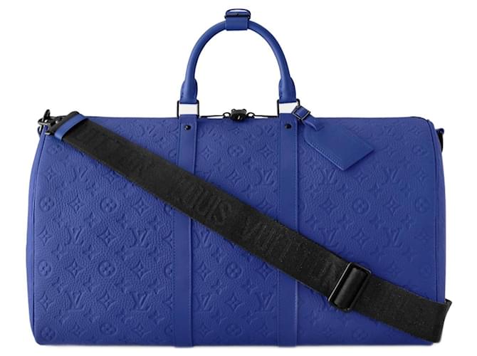 Louis Vuitton LV Keepall 50 pelle blu nuova  ref.915553