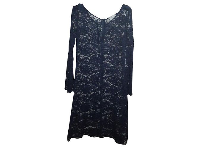 Vestido de renda azul Blumarine