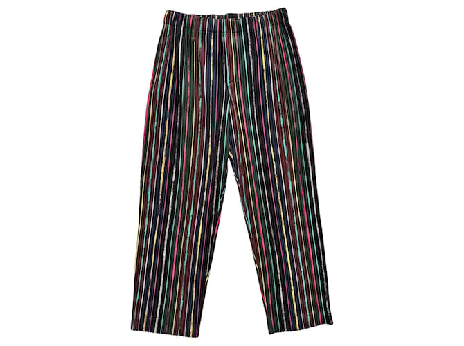 Issey Miyake Homme Plissé multicolored pleated trousers Multiple colors Synthetic  ref.915644