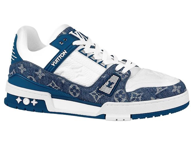 Louis Vuitton LV Trainers novo Denim Azul
