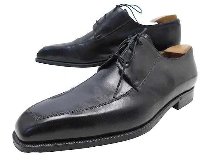 BERLUTI DERBY SHOES 2 carnations 11 45 BLACK LEATHER SHOES ref.418713 -  Joli Closet