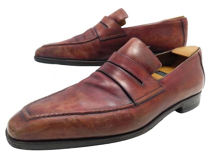 BERLUTI SHOES ANDY DEMESURE LOAFERS 9.5 43.5 LEATHER SHOES LOAFERS Camel  ref.915794