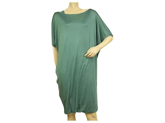 Bally Turquoise Bubble Hem Blouson Knee Length Cocktail Silk Dress size 46 IT  ref.915868
