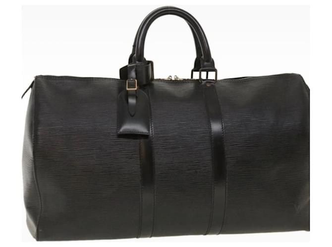 Louis Vuitton Keepall 45 Epi Leather Preto Couro  ref.915880