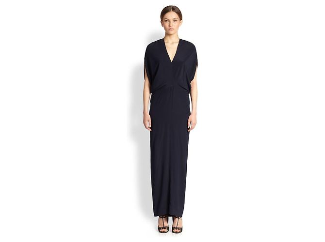 Zero+ Maria Cornejo Reni Seiden-Maxikleid Marineblau