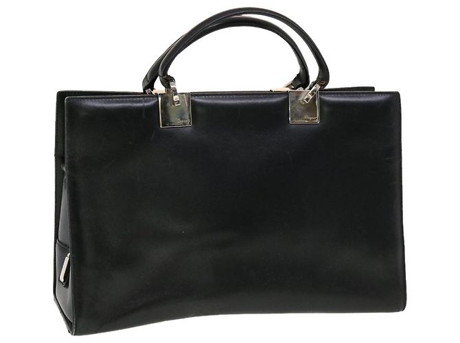 Salvatore Ferragamo Handtasche Leder Schwarz Auth cl501