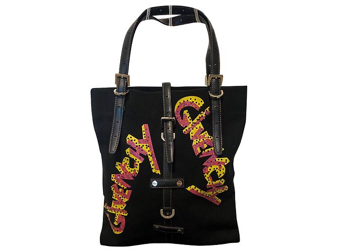 Bolsa Tote Givenchy de Algodão Preto com Strass
