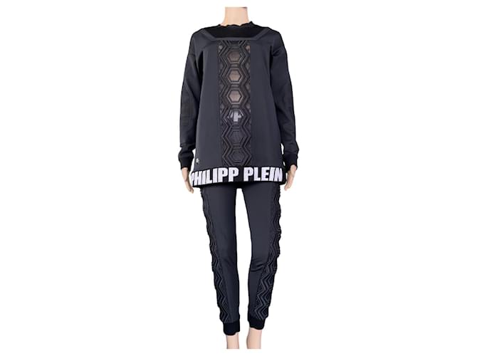 Philipp Plein tailleur pantalon Polyamide Noir Blanc  ref.916007
