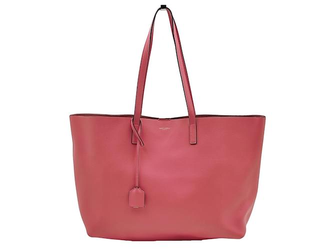 Saint Laurent shopper bag with pochette in pink leather  ref.916684