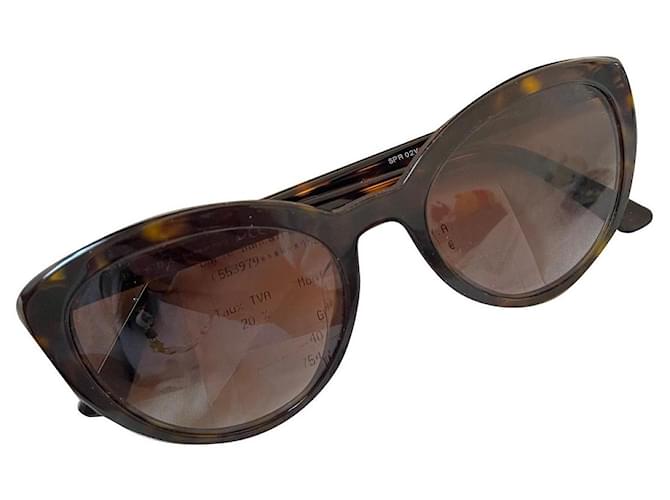 occhiali da sole prada stile occhi di gatto Marrone scuro Plastica  ref.916761