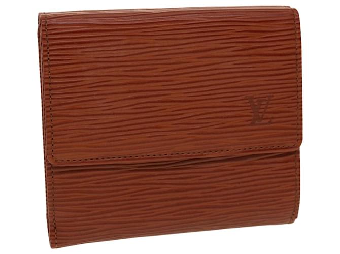 LOUIS VUITTON Epi Porte Monnaie Billets Cartes Crdit Wallet M63488 LV Auth 41861 Braun Leder  ref.916793