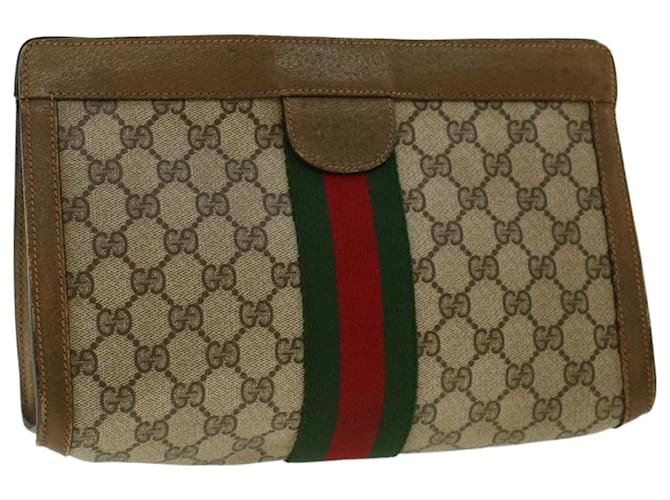 Gucci Pre Loved GG Canvas Web Sherry Line Ophidia Pouch