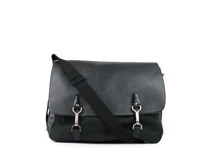 Louis Vuitton, Bags, Louis Vuitton Taiga Dersou Messenger Bag Black