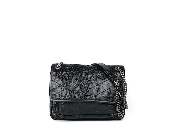 Saint Laurent Niki Medium Leather Shoulder Bag - Womens - Black