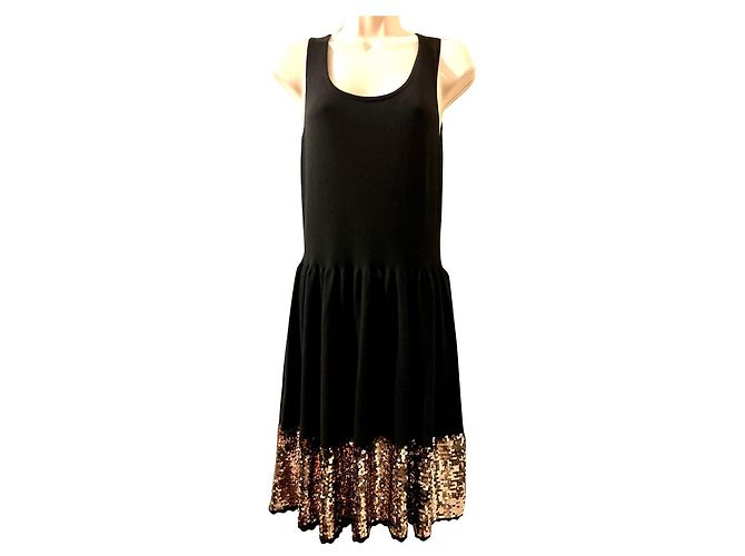 Sandro sequinned cocktail dress Black Golden