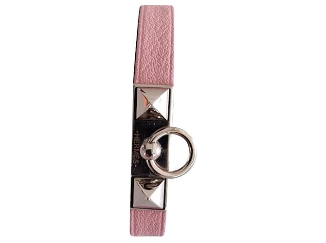 Hermès Rival mic Pink Leather  ref.916865