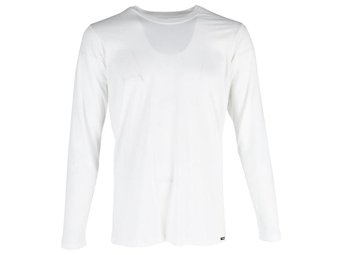 Tom Ford Long Sleeve T-shirt in White Cotton  ref.916884