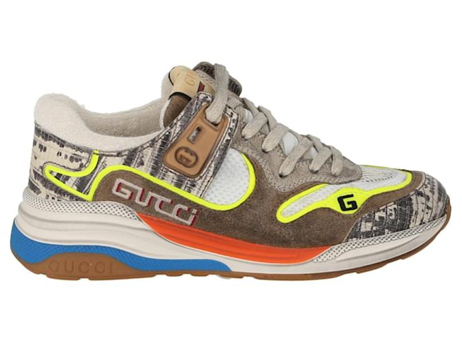 Gucci Ultrapace Sneaker aus Leder und Wildleder Mehrfarben  ref.916888
