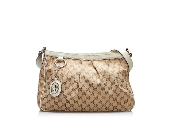 Gucci GG Canvas Sukey Crossbody Bag 296834 Beige Cloth  ref.916941
