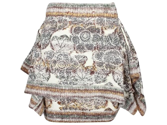 Chanel Floral Jacquard Mini Skirt in Multicolor Wool Multiple colors  ref.917554