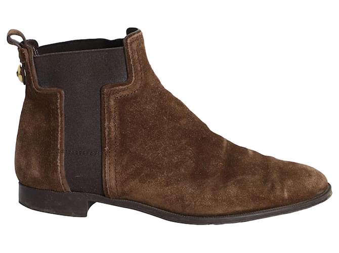 Tod's Chelsea Ankle Boots in Brown Suede  ref.917558