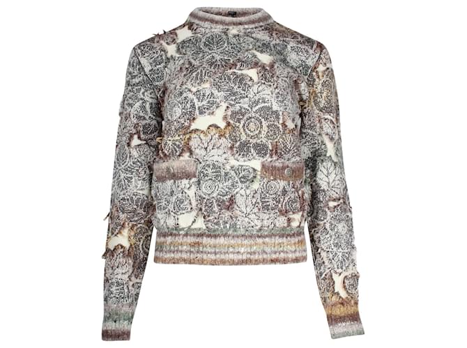 Chanel Floral Jacquard Sweater in Multicolor Wool Multiple colors  ref.917572