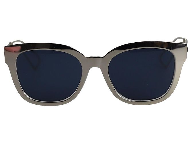 Dior Diorama 1 Mirrored Sunglasses in Silver Metal