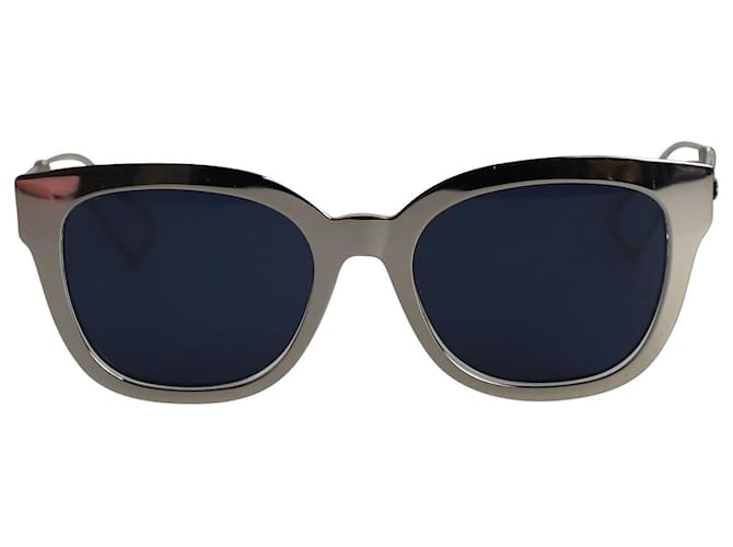 Dior Diorama 1 Mirrored Sunglasses in Silver Metal Silvery  ref.917577