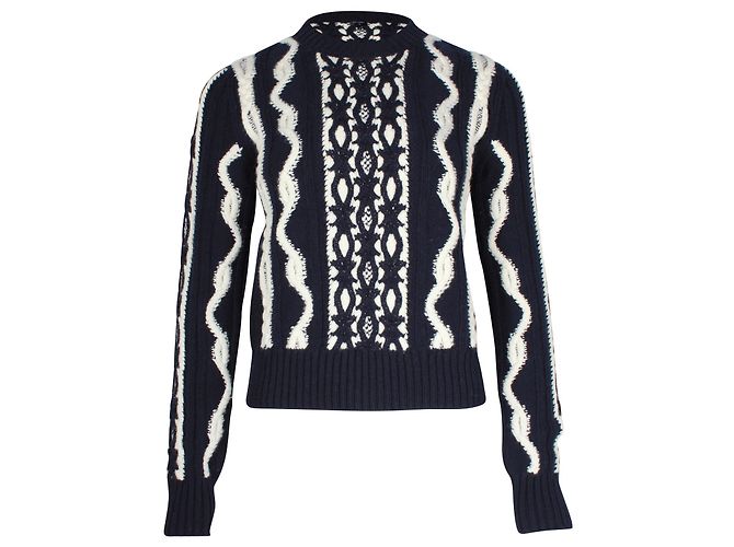 Chanel 2018 Paris-Hamburg-Pullover aus marineblauer Wolle